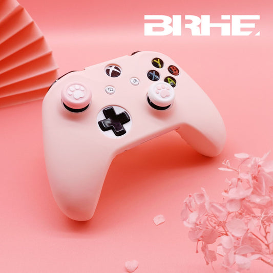 Pink and fierce silicone game controller cover with spray paint feel, designed for protection and style, by eprolo.