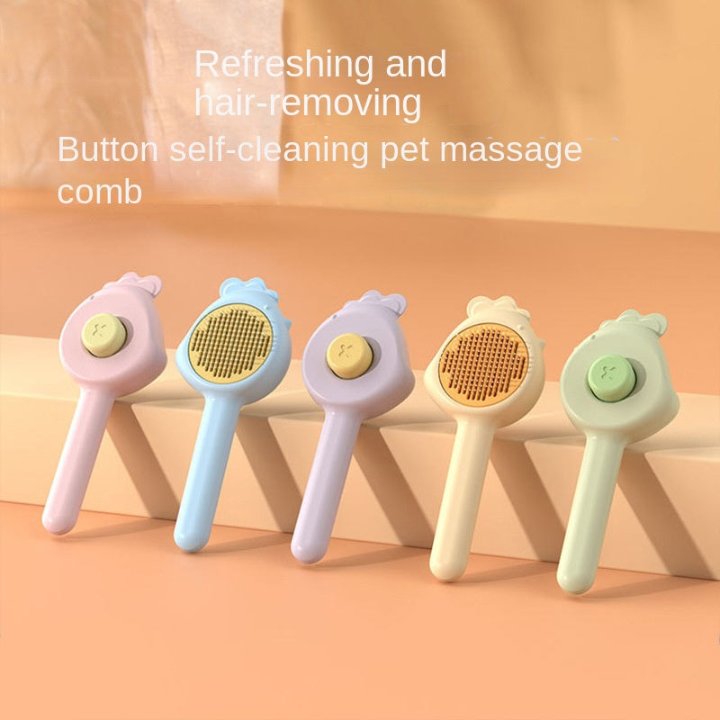 Creative Design Pet Comb Cat Self-Cleaning Needle Comb Dog Comb for Removing Loose and Dead Hair Cat Grooming Comb Wholesale - American Smart