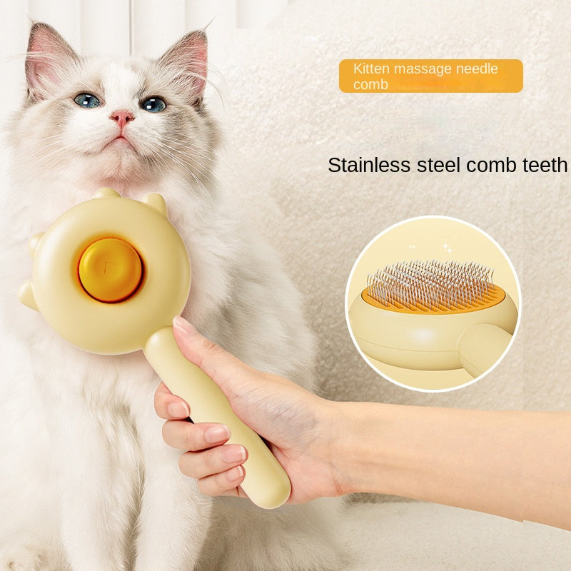 Creative Design Pet Comb Cat Self-Cleaning Needle Comb Dog Comb for Removing Loose and Dead Hair Cat Grooming Comb Wholesale - American Smart