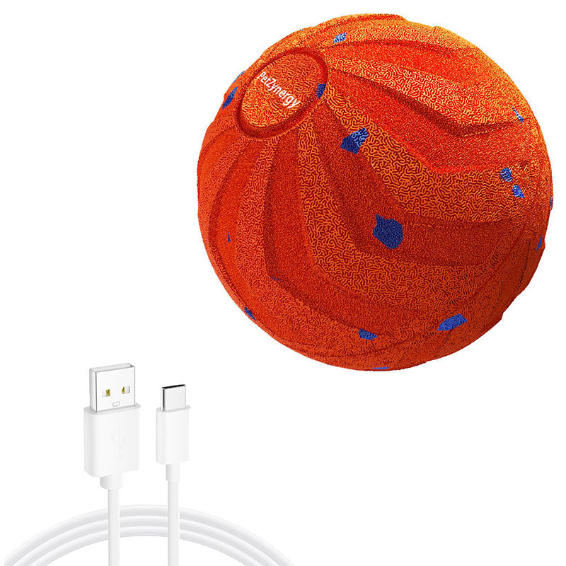 Interactive dog toy ball made of E-TPU material with bouncing and spinning motion, self-play chew-proof pet toy from eprolo.