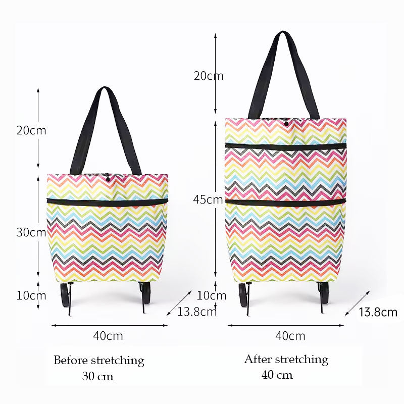 eprolo portable foldable shopping cart with wheels, lightweight backpack-style trolley for groceries and storage.
