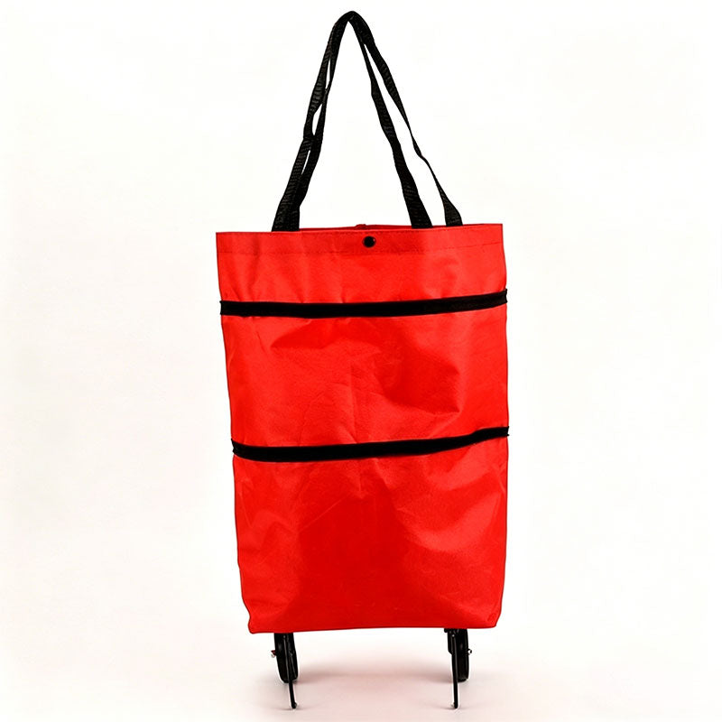 Eprolo portable foldable shopping cart with wheels, lightweight backpack style trolley for groceries and storage.
