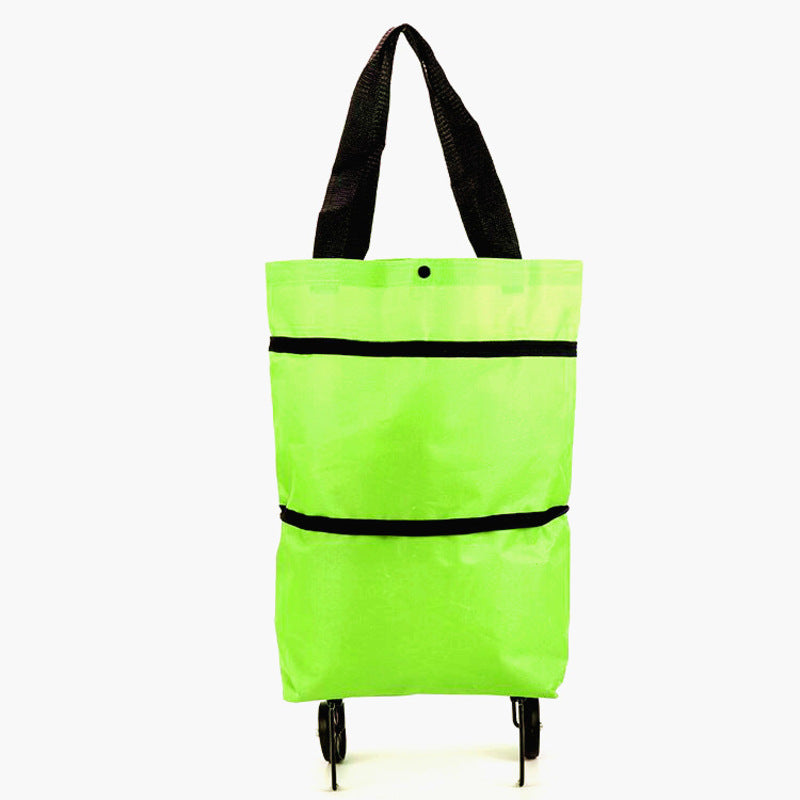 Portable foldable shopping cart with wheels by eprolo, lightweight backpack-style trolley for groceries and storage.