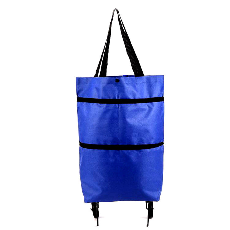 Portable foldable shopping cart with wheels by eprolo, lightweight backpack-style trolley for groceries and storage.