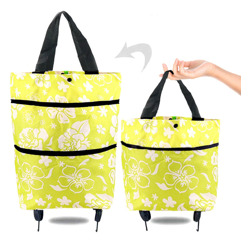 Lightweight eprolo foldable shopping cart with wheels, backpack-style travel trolley for groceries and storage.