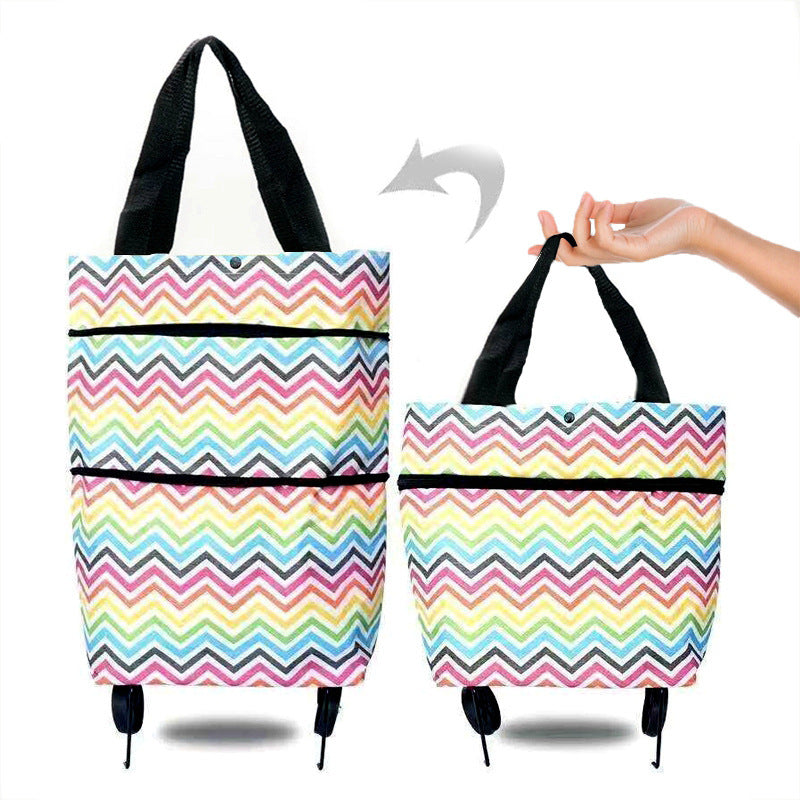 Lightweight foldable shopping cart with wheels from eprolo, backpack style travel trolley for groceries and storage.