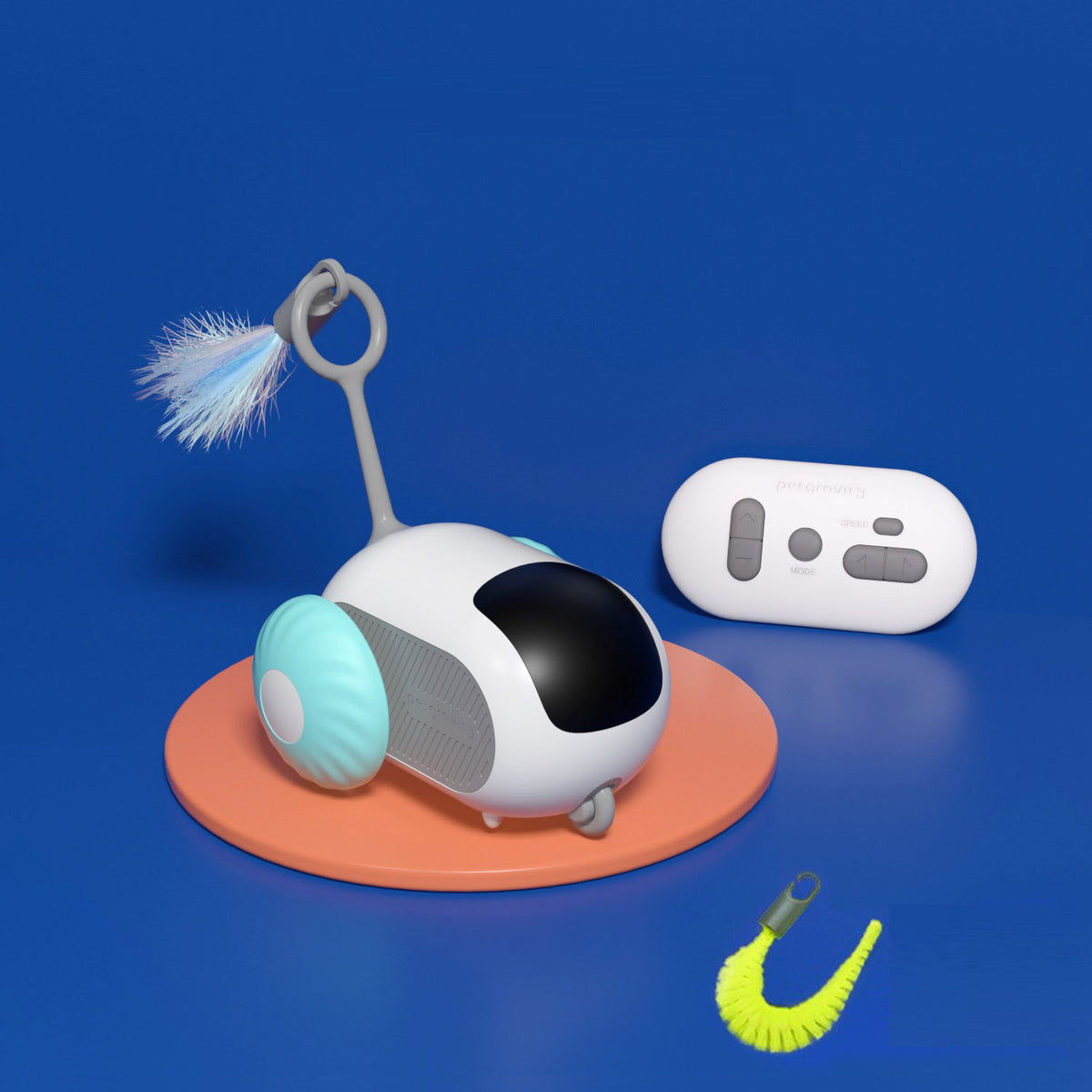 eprolo Pet Gravity Intelligent Running Car remote control electric cat toy with teasing stick for interactive feline play.