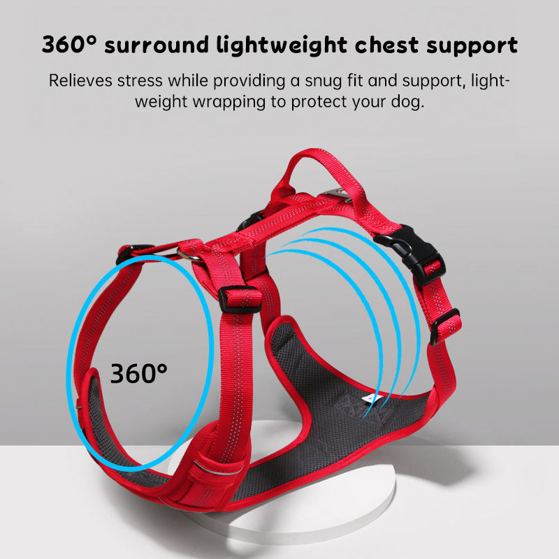 Breathable Reflective Dog Harness Vest, Outdoor No-Pull Escape-Proof Harness with Leash for Large & Medium Dogs - American Smart