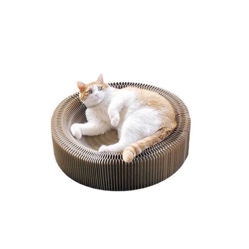 Eprolo creative accordion cat scratching board with corrugated paper for claw grinding and pet decompression.