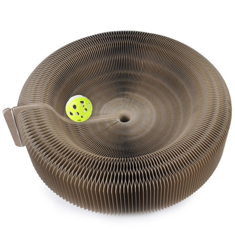 Eprolo creative accordion cat scratching board made of corrugated paper for scratching and claw grinding, designed for pet decompression.