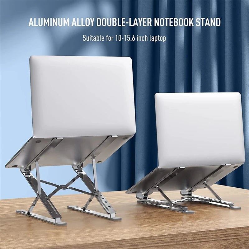 Adjustable aluminum N8 laptop stand by eprolo with foldable design, cooling pad, and support for MacBook and notebooks.