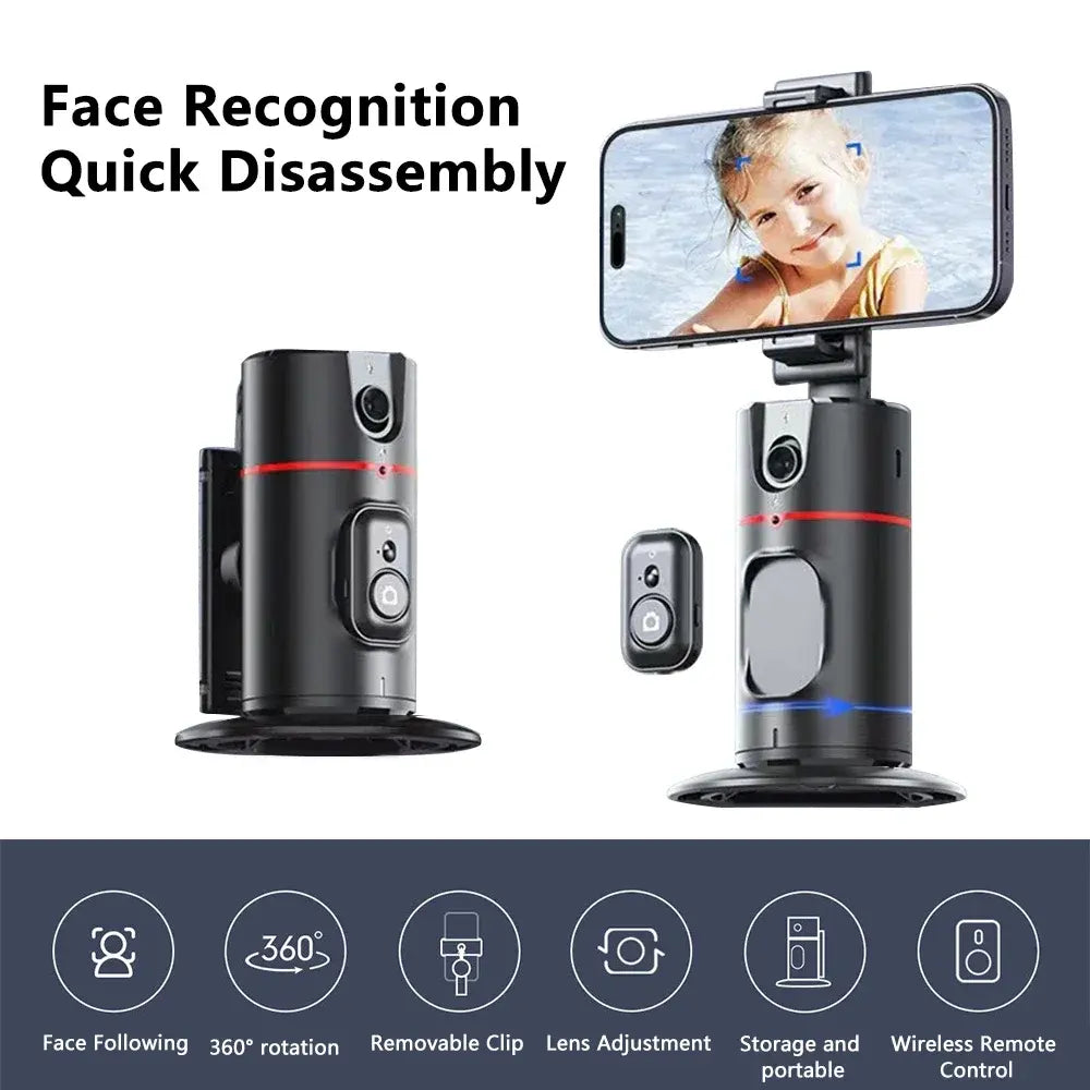 eprolo 360 auto face tracking gimbal phone holder with gesture control and smart stabilization for selfies and video recording.