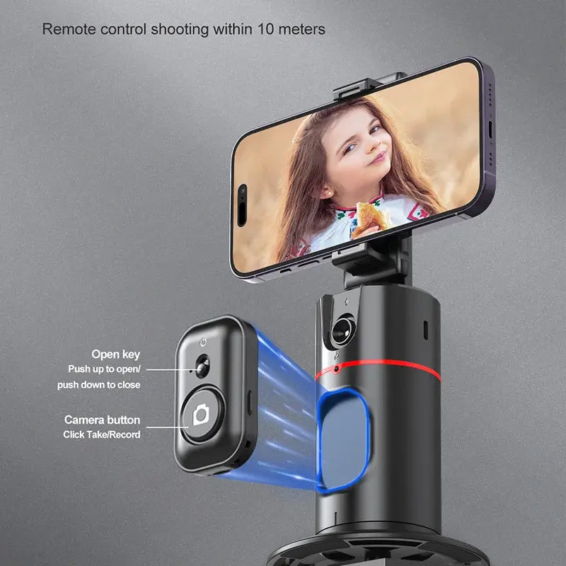 eprolo P02 Auto Face Tracking Phone Holder with 360° Rotation, desktop gimbal stabilizer for live vlogging and video recording