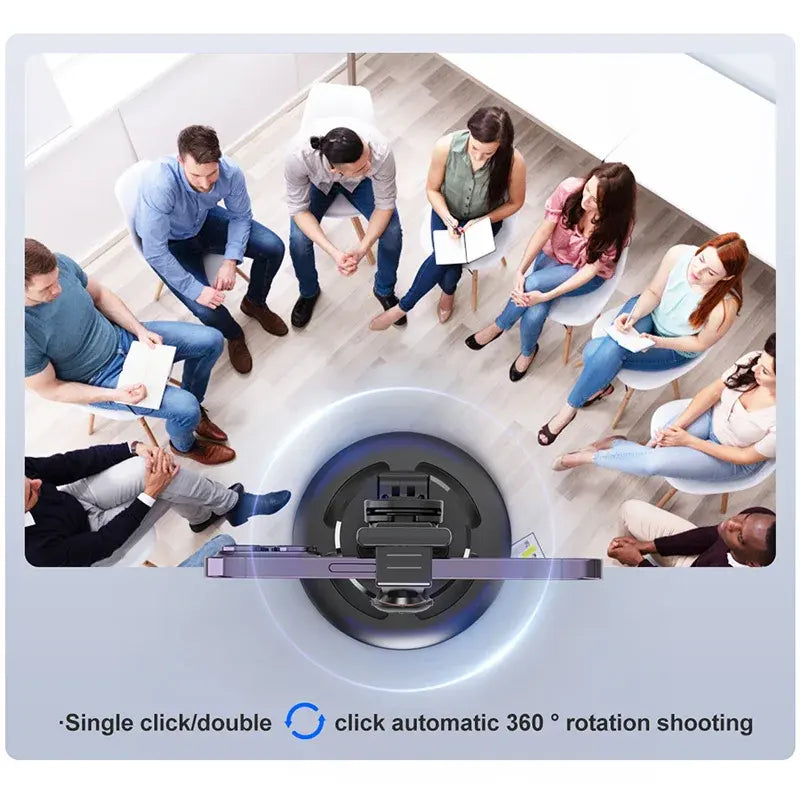 Eprolo P02 Auto Face Tracking Phone Holder with 360° rotation, desktop gimbal stabilizer for live vlogging and video recording.