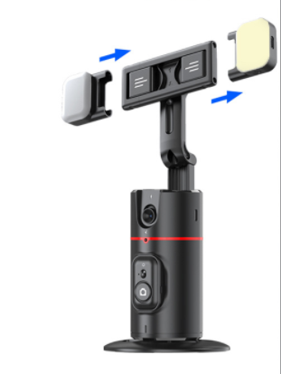 eprolo P02 auto face tracking phone holder with 360° rotation, desktop gimbal stabilizer for live vlogging and video recording