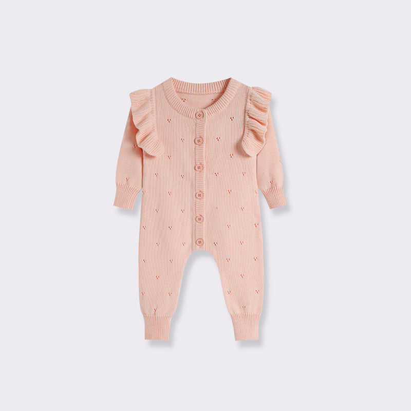 Eprolo knit onesie infant romper, cozy fall outdoor bodysuit for newborn babies, soft and warm baby clothing.