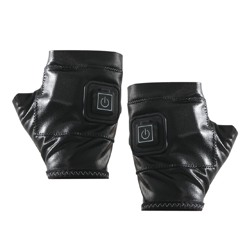 Autumn and winter intelligent electric heating gloves, unisex half finger gloves, gaming and office warm heating gloves - American Smart