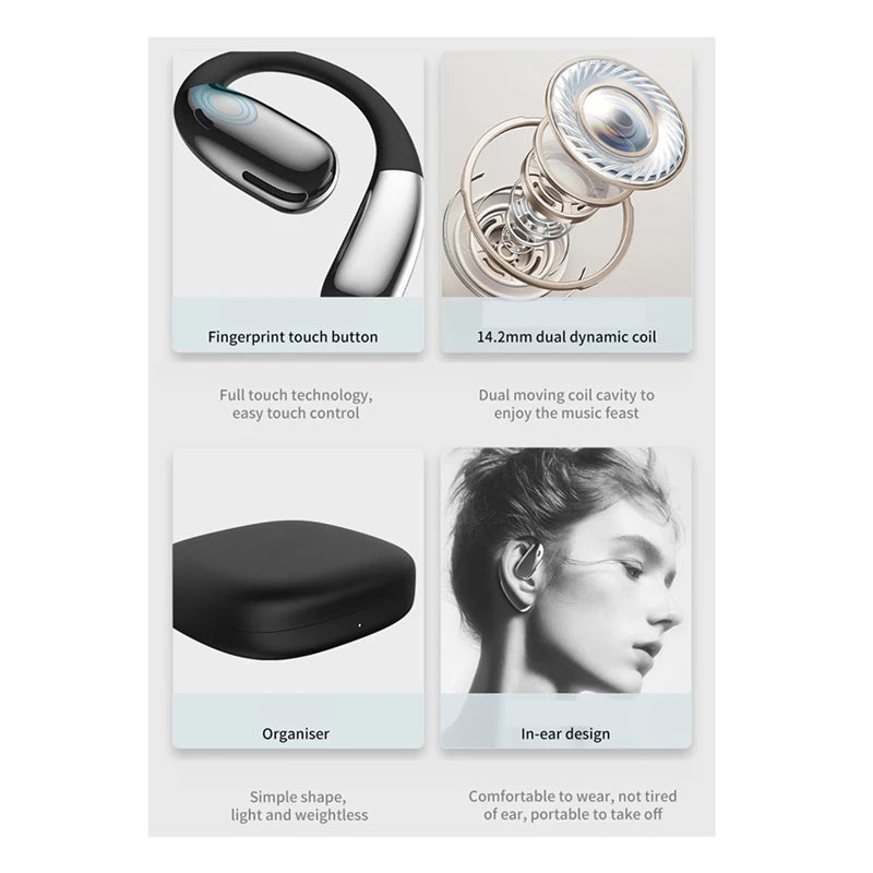 A38 Wireless Headphones Bluetooth 5.4 Hi-Fi Stereo Music Earphones Ear-Hook Sports Headsets For Running - American Smart
