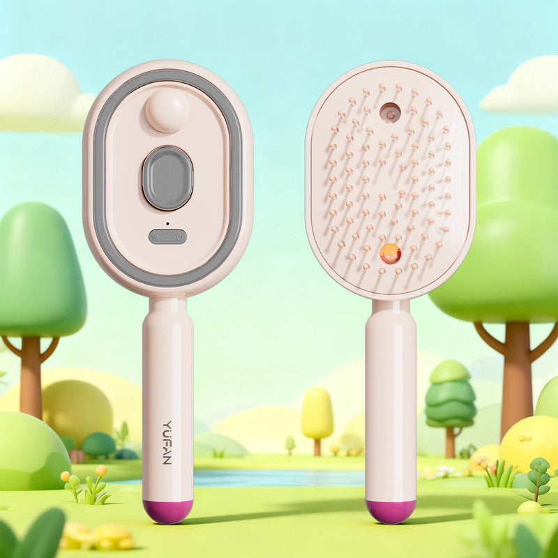 eprolo electric steam hair brush with mist, ionic straightening comb, smooth shiny hair styling tool, no residue, less breakage