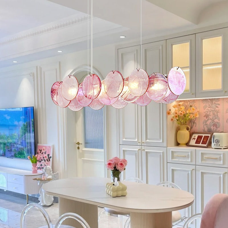 Luxury eprolo stained glass chandelier for living rooms, dining rooms, and bedrooms with elegant designer lighting fixture.