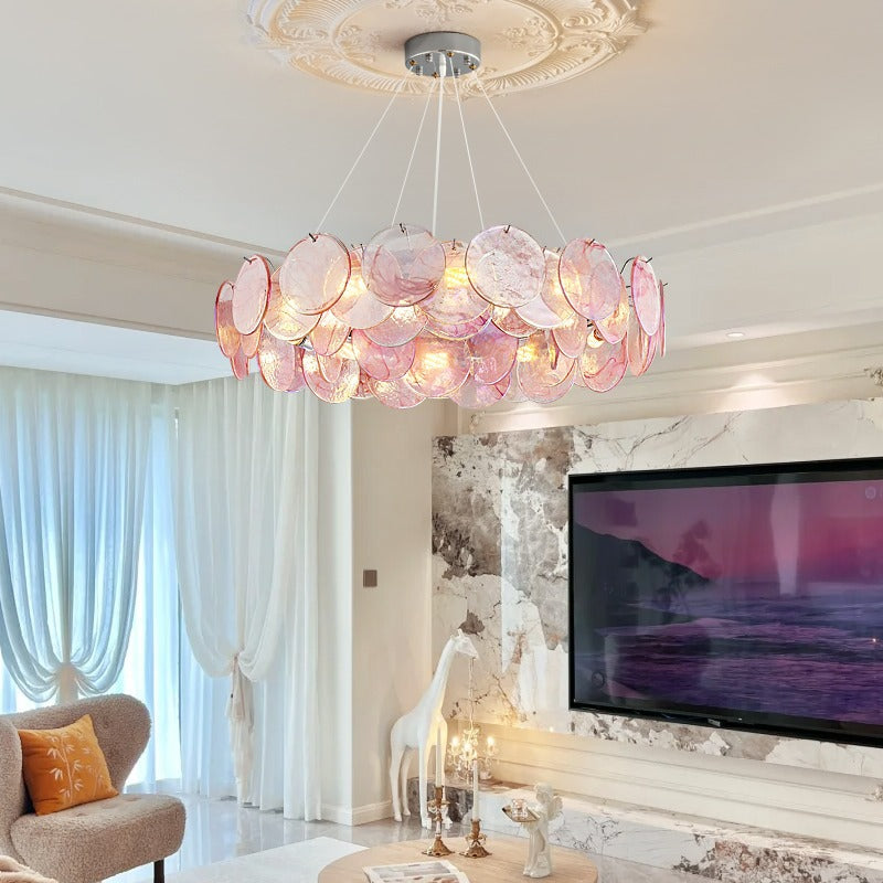 Eprolo luxury living room chandelier with colorful stained glass design, ideal for dining room and bedroom lighting.