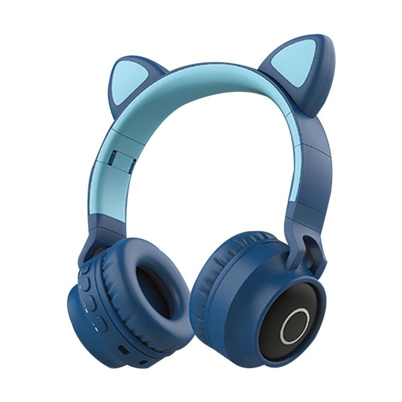 Wireless foldable eprolo headworn earphones with card insertion design, featuring adjustable ear hooks and compact portability.