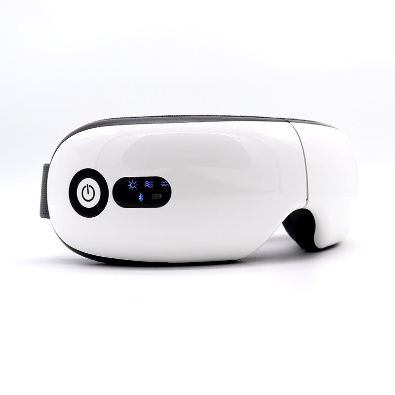Eprolo hot compress eye massager with Bluetooth, steam eye moisturizer and eye protection for children, shown on a user’s face.