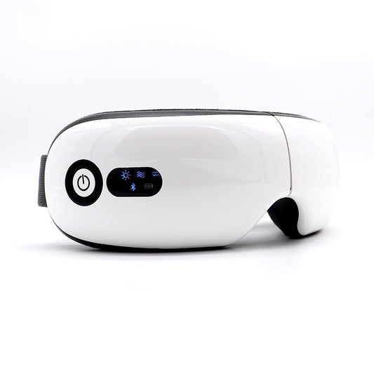 Eprolo hot compress eye massager with Bluetooth, steam eye moisturizer and eye protection for children, shown on a user’s face.