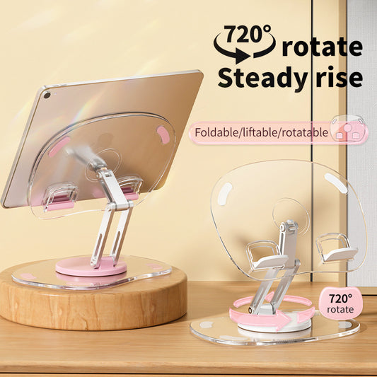 eprolo multi-functional adjustable mobile phone and tablet stand, 360° rotating desktop support for live streaming and hands-free use