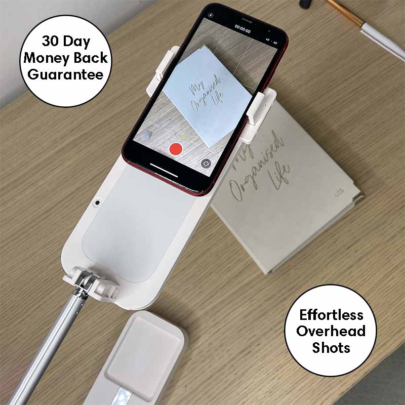eprolo portable retractable wireless LED selfie fill light with dimmable brightness and phone holder stand for live videos