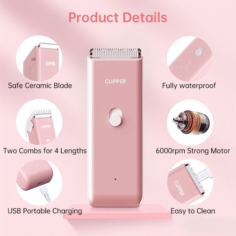 eprolo professional cordless pet clippers, waterproof and quiet dog grooming trimmer for home use, shown with blades and ergonomic design