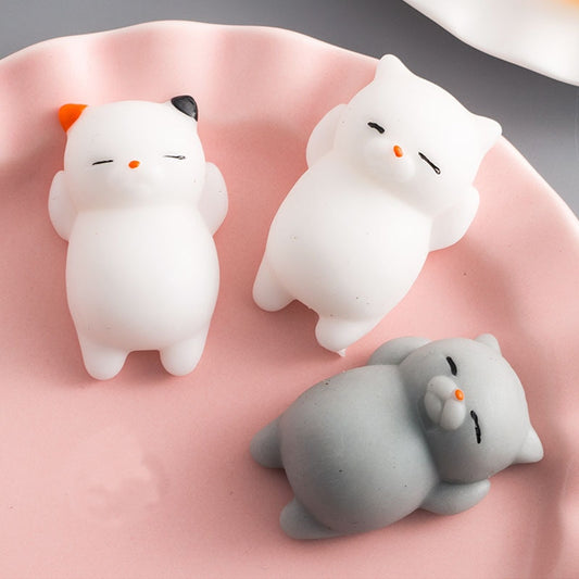 Eprolo squishy cat-themed stress ball toy with soft, sticky, and fun design for pet play and stress relief.