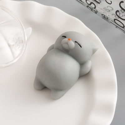 Eprolo squishy cat-shaped stress ball with soft, cute design for squeezing and stress relief, ideal as fun pet-themed toy.