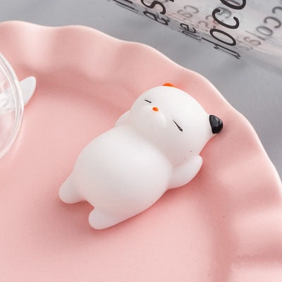 Eprolo squishy cat-themed stress ball with soft, cute design for kids and pets, featuring sticky, decompression, and squeeze fun.
