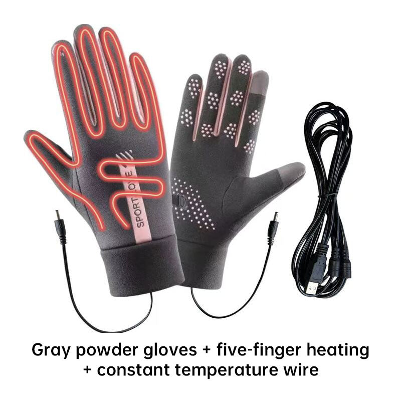eprolo USB rechargeable heated gloves with adjustable temperature, anti-slip palms, and touchscreen fingertips for winter sports.
