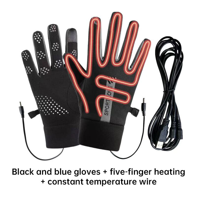 eprolo USB rechargeable heated gloves with adjustable temperature, anti-slip palms, and touchscreen fingertips for winter sports.