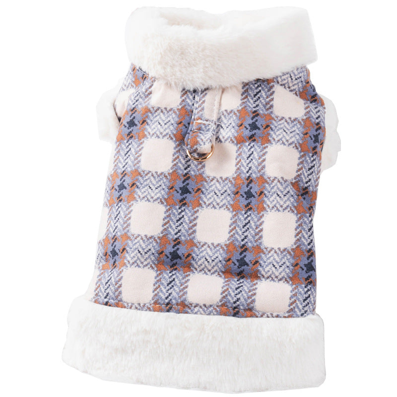 Eprolo plush teddy bear dog vest providing warmth for small dogs and cats, featuring soft, cozy pet clothing with a pull-on design.