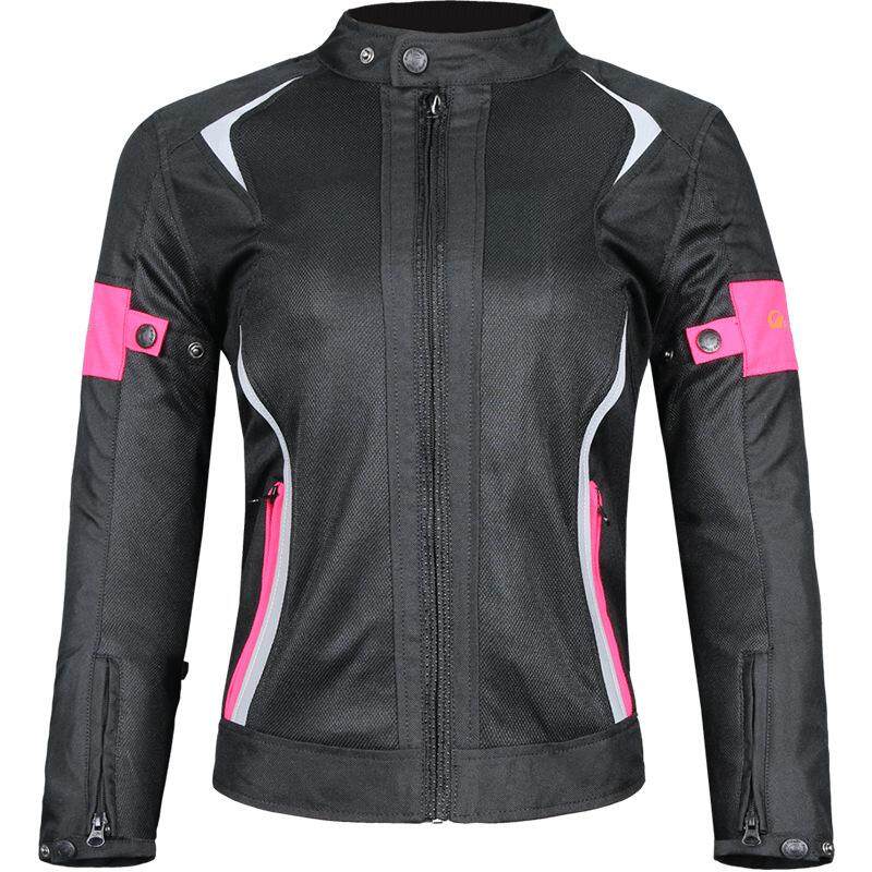 Eprolo women's waterproof motorcycle riding coat, slim fit racing jacket with anti-fall features, shown on a model.