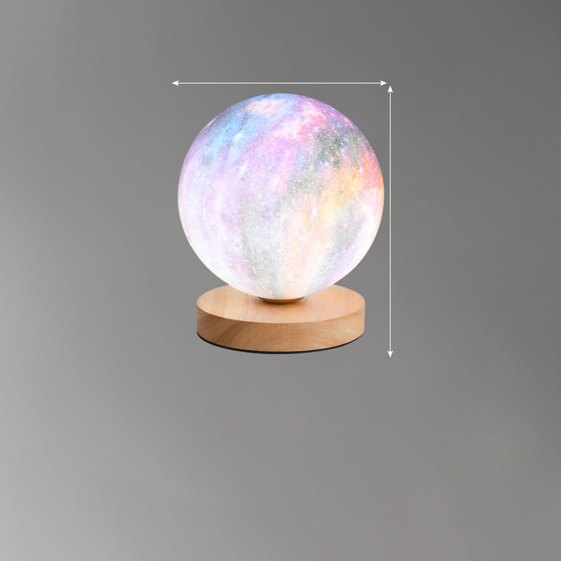 Eprolo 3D moon lamp on a bedside table, glowing softly as a creative night light and decorative atmosphere lamp.
