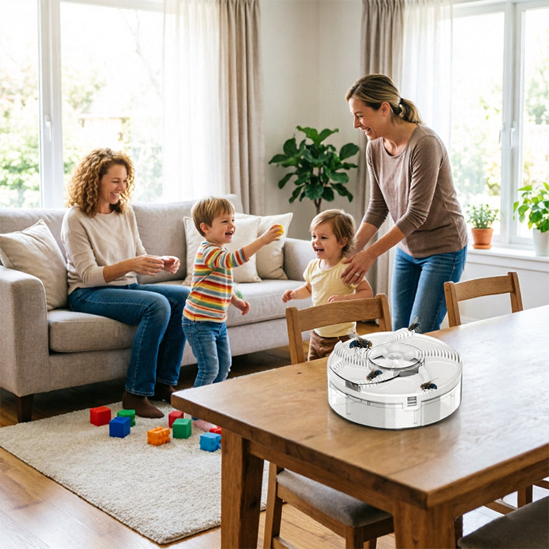Eprolo 2025 automatic fly trap with removable insect pest catcher for home kitchens, designed to attract and trap flies effectively