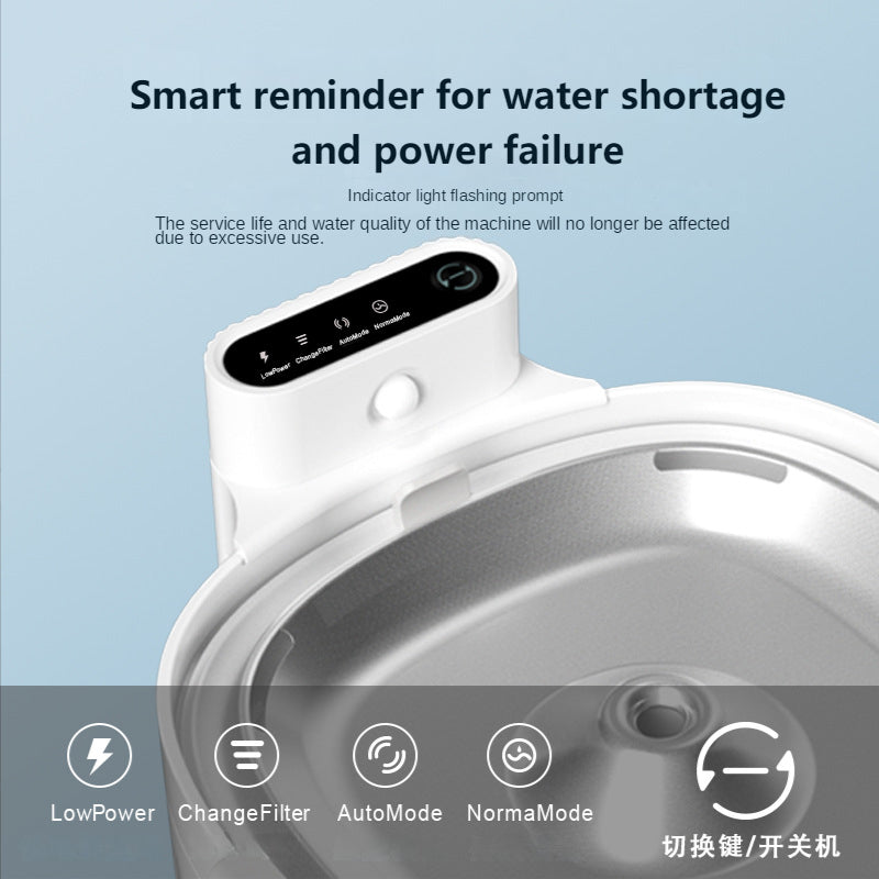 Automatic pet water dispenser from eprolo with infrared sensor, wireless design, and live circulation for cats and dogs.