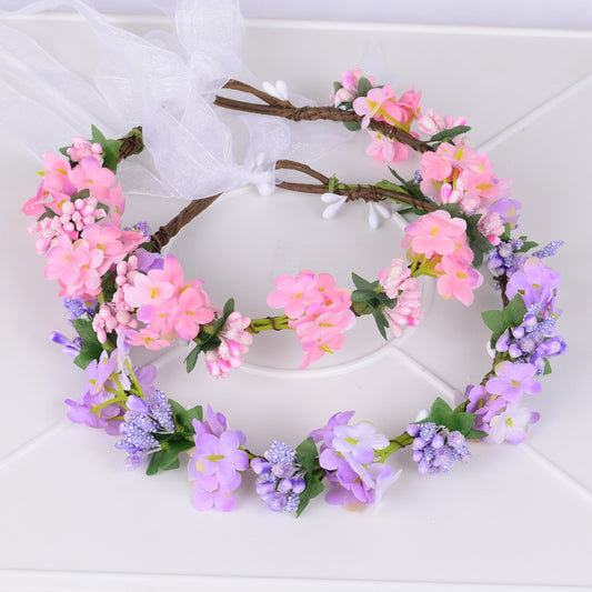 Eprolo Hawaiian flower garland headband with mini simulated flowers, perfect for brides and bridesmaids' wedding photos.