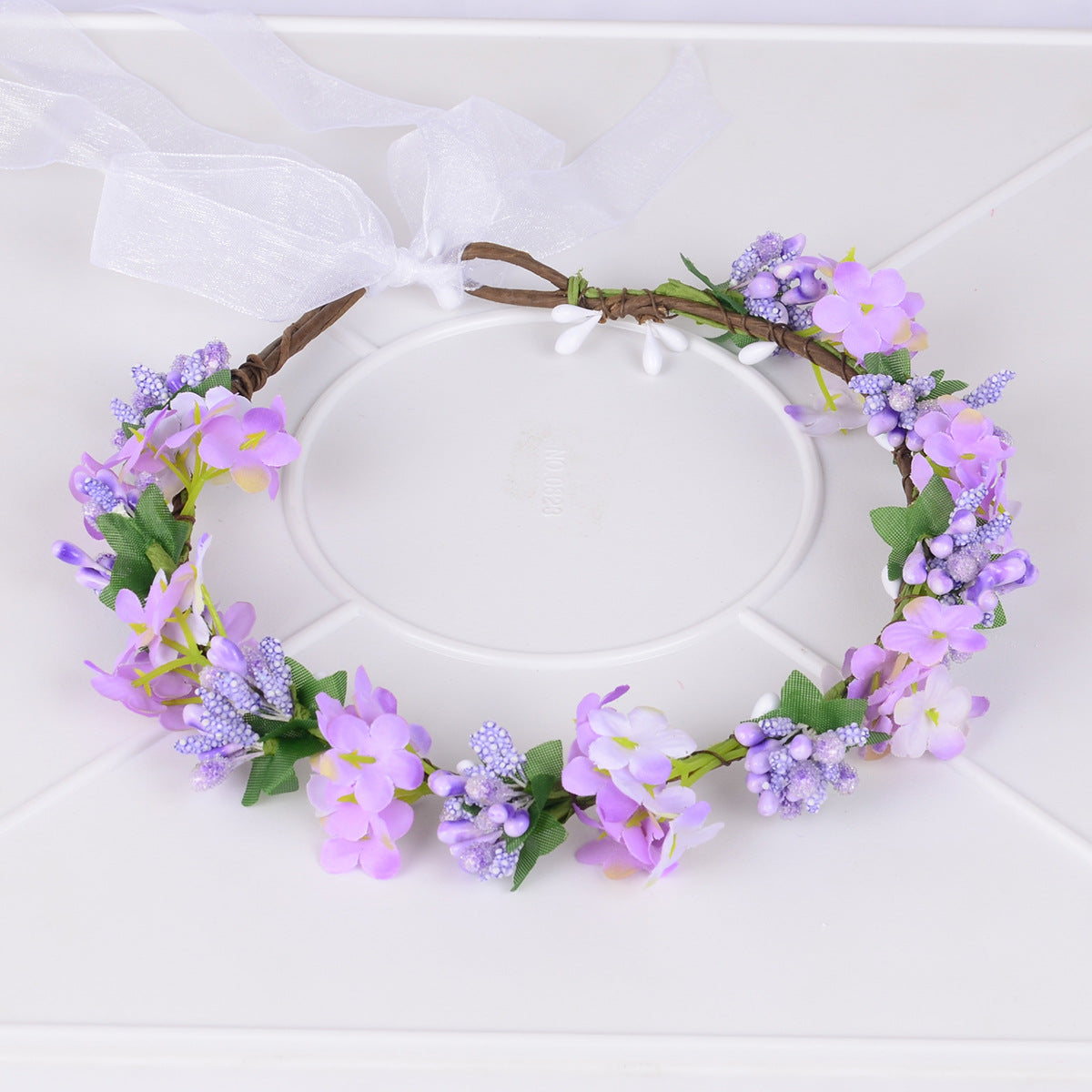 Eprolo Hawaiian flower garland headband with mini simulated flowers, perfect as a bride's or bridesmaid's wedding headdress.