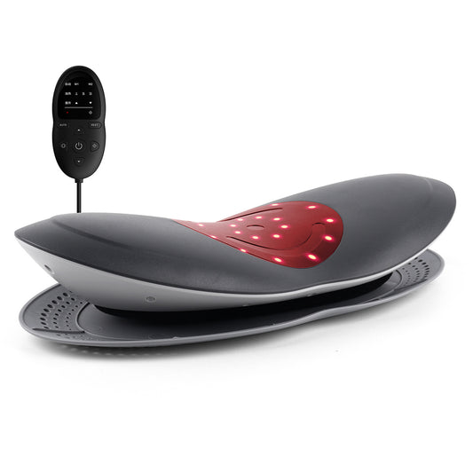 eprolo waist massager with inflatable lumbar traction, hot compress, back and cervical stretcher for pain relief and muscle relaxation