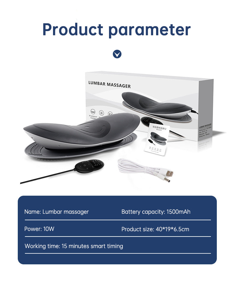 Eprolo waist massager with inflatable lumbar traction and hot compress for back and cervical pain relief.