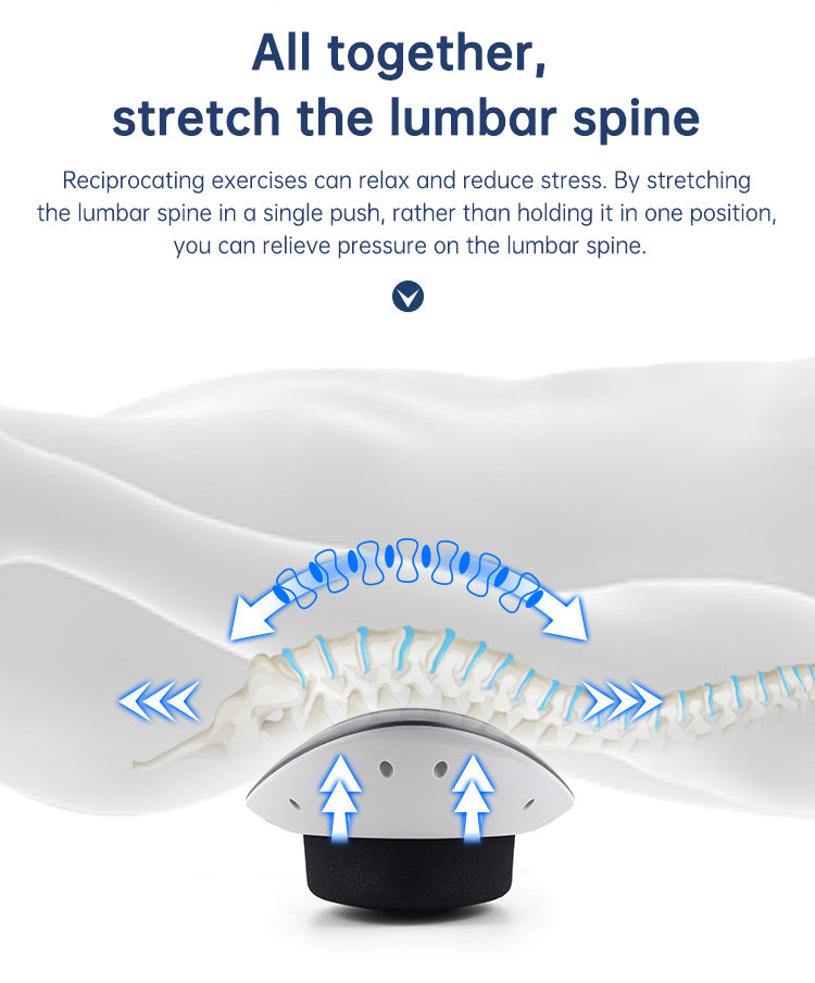 eprolo waist massager with inflatable lumbar traction, hot compress, and cervical stretcher for back pain relief.