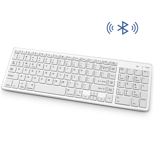 Wireless Bluetooth keyboard for iPad and mobile phones by eprolo, featuring wireless charging and sleek design.