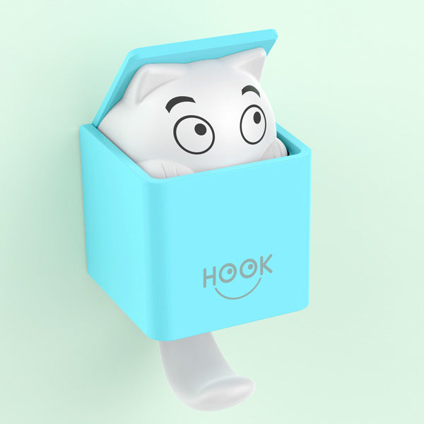 Eprolo creative nail-free plastic wall hook attached to a door, holding clothes and hats for versatile home organization.