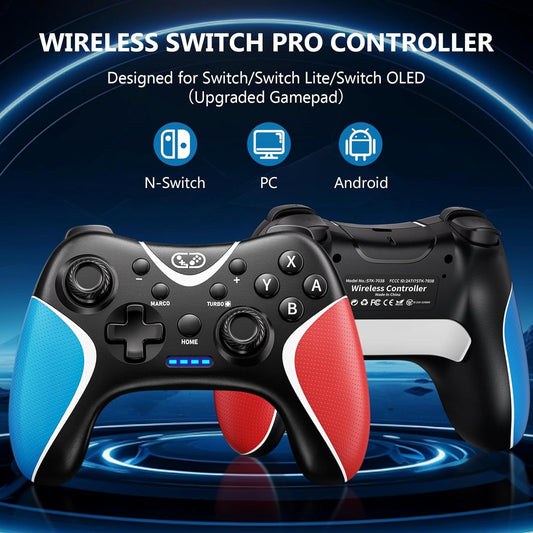 eprolo Switch wireless game controller with custom back key programming and Bluetooth connectivity, designed for Nintendo Switch gaming.