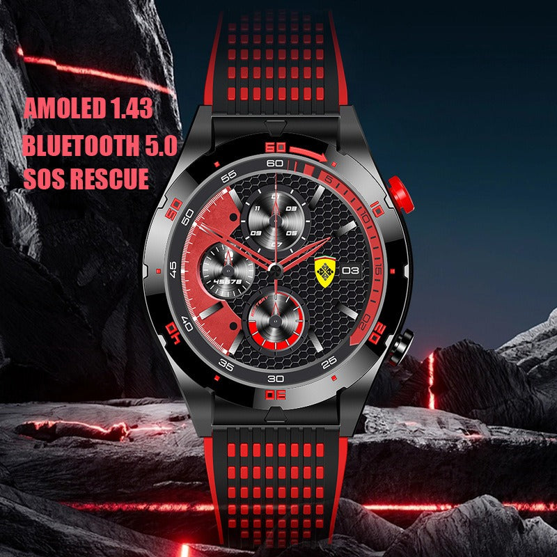 Eprolo EX102 smart watch with double starry sky sports strap for men, showing the watch face and strap details.